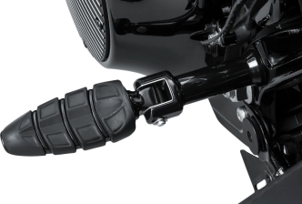 Kuryakyn Splined Passenger Pegs Adapter For Harley Davidson 2018-2023 Softail & LiveWire Motorcycles In Gloss Black Finish (8924)