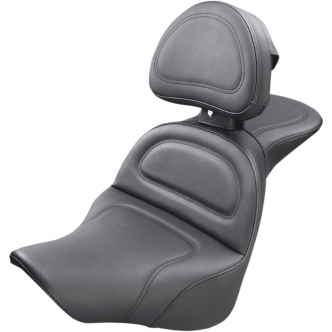 Saddlemen Explorer Ultimate Comfort 2-Up Seat With Driver's Backrest in Black For 2018-2023 Fat Boy FLFB/FLFBS Models (818-27-030)