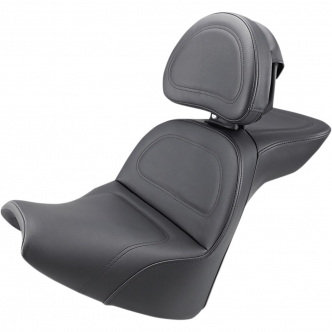 Saddlemen Explorer Ultimate Comfort 2-Up Seat With Driver's Backrest in Black For 2018-2023 FXBR/FXBRS Breakout Models (818-31-030)