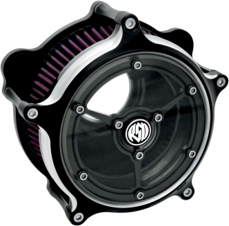 Roland Sands Design Clarity Air Cleaner in Black Anodized Finish For 2016-2017 Softail, 2017 FXDLS, 2008-2016 Touring, Trike (E-Throttle) Models (0206-2060-BM)