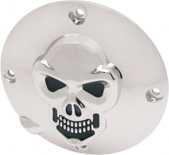 Drag Specialties 4 Hole 3D Skull Derby Cover in Black/Chrome Finish For 1994-2003 XL Sportster Models (33-0063)