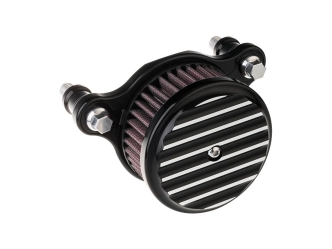Joker Machine High Performance Air Cleaner Finned In Black Anodised Finish For Harley Davidson 2000-2015 Softail, 1999-2017 Dyna (Excluding 2017 FXDLS), 1999-2007 FLT/Touring Models (02-142B)