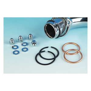 James Exhaust Gasket & Mount Kit (With Copper Crushing Style Gaskets) With Chrome Acorn Nuts For 1984-2023 B.T., 1986-2023 XL, 2008-2012 XR1200, 1987-2010 Buell XB Models (65324-83-KCR1)