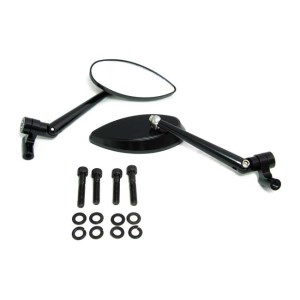 DOSS Deepcut Mirror Set In Black Finish (Double Jointed Stem) (ARM177089)