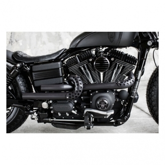 Rough Crafts Guerilla Exhaust System In Black Finish for Harley Davidson 2006-2017 Dyna Models (ARM568339)
