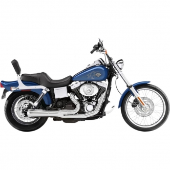 Bassani Road Rage 2-Into-1 Short Megaphone Exhaust System in Chrome Finish For 1991-2005 Dyna Models (13312R)