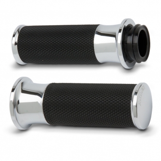 Arlen Ness Smooth Fusion Grips In Chrome For 2008-2023 Harley Davidson Electronic Throttle Models (07-322)