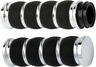 Arlen Ness Ring Leader Fusion Grips In Chrome For 1974-2023 Harley Davidson Single And Dual Throttle Cable Models (07-312)