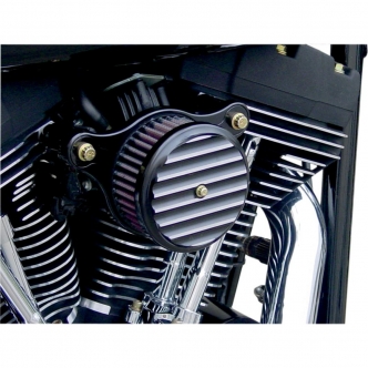 Joker Machine High-Performance Air Cleaner Finned In Black Anodised Finish For 1991-2006 Sportster Models With CV Carb (10-203B)