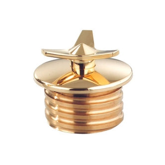 Kustom Tech Brass Gas Cap Spinner Style Left No Vent (10-021)