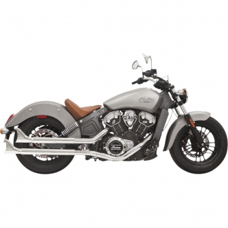 Bassani 2 1/4 Inch Slip On Mufflers And Fishtail End Caps In Chrome For 2014-2020 Indian Scout (8S17E)