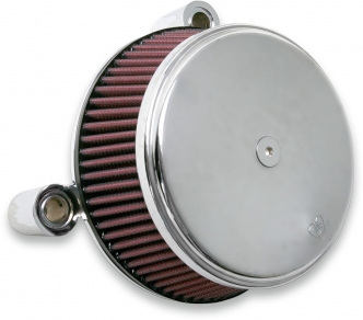 Arlen Ness Smooth Stage 1 Big Sucker Air Cleaner Kit In Chrome Finish With Pre-Oiled Filter For Harley Davidson 1999-2017 Dyna, Softail & Touring Models (Excl. E-Throttle) (18-321)