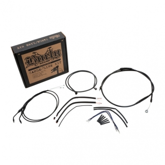 Burly Brand 12 Inch Apehanger Cable/Line Kit in Black Finish For 1997-2003 XL Sportster Single Disc (B30-1006)