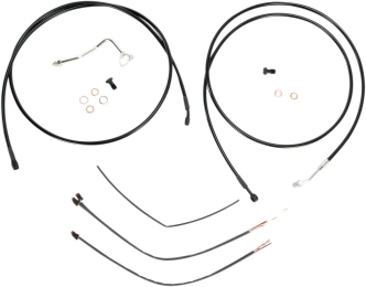 Burly Brand 13 Inch Apehanger Cable/Line Kit in Black Finish For 2014-2015 FLHX, FLHT/C/U ABS Models (B30-1115)