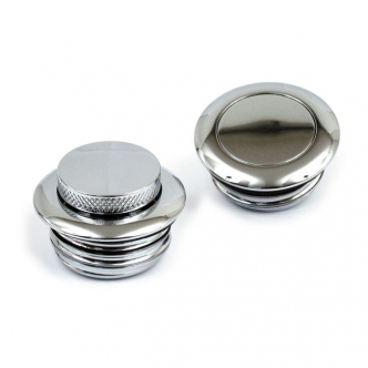 DOSS Pop-Up Vented & Non-Vented Gas Cap Set in Chrome Finish For 1983-1995 Harley Davidson Models (ARM300505)
