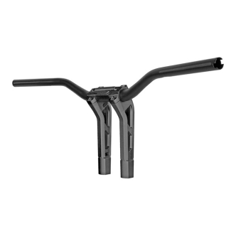 Performance Machine 1-1/4 Inch PhatBar & 9 Inch Riser Kit in Black Ops Finish For 1982-2021 Harley Davidson Mechanical & E-Throttle Models (Excluding Models With 7/8 Inch Bars) (0208-2187M-SMB)