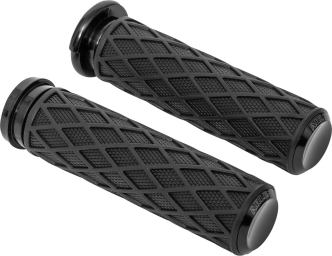 Arlen Ness Black Diamond Grips For Harley Davidson 1974-2023 Single And Dual Throttle Cable Models (500-004)
