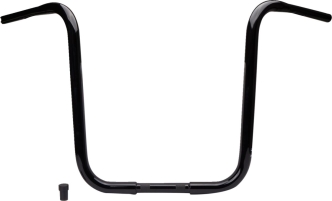 Burly Brand 18 Inch Gorilla Ape Hanger Handlebars In Gloss Black For Harley Davidson 1982-2023 Models With Mechanical & E-Throttle (Excl. 88-11 Springers) With 1 Inch Inlet Diameter Risers (B12-1504B)