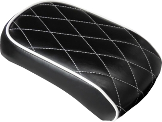 Le Pera Bare Bones Diamond Black With White Stitch Pillion Pad For Harley Davidson 2008-2017 Softail Models With 150 Rear Tyre (LXE-007PDMWTP)