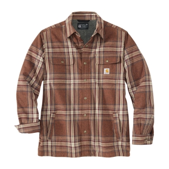 Carhartt Sherpa Lined Flannel Plaid Shirt Burnt Sienna Size XL (ARM153059)